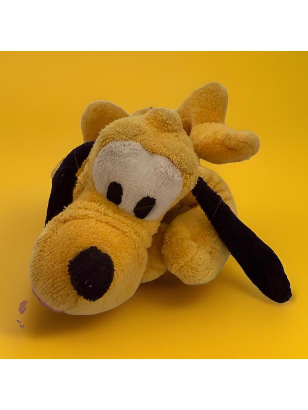 The Disney Store Laying Pluto Stuffed Plush Animal Toy Doll 9" Tall